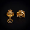 Vintage gold tiger eye and diamond earrings - #4