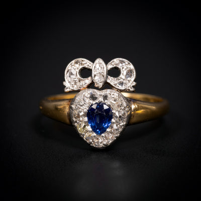 Antique ring with crowned heart - #1