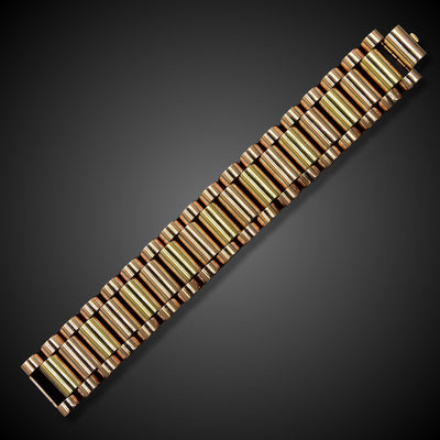 Retro tank bracelet in two colors gold - #1