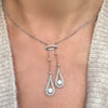 Art Deco platina collier met diamant - #4