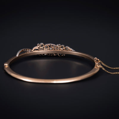 Antique gold bracelet with diamonds - #4