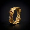 Gold ring, twisted with smooth bands