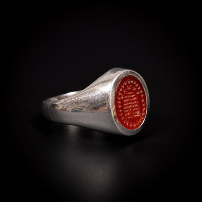 Platinum signet ring with cornelian and beehive - #4