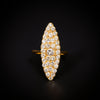 High carat gold ring with old cut diamonds