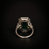 Art Deco ring with emerald and diamond - #3