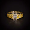 Gold ring with yellow and white diamonds - #3