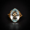 VIntage gouden ring met aquamarijn