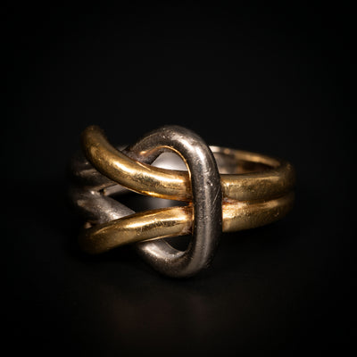 Ring met liefdesnkoop in goud en platina - #3