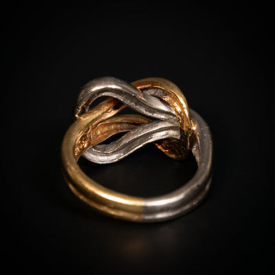 Ring met liefdesnkoop in goud en platina - #4