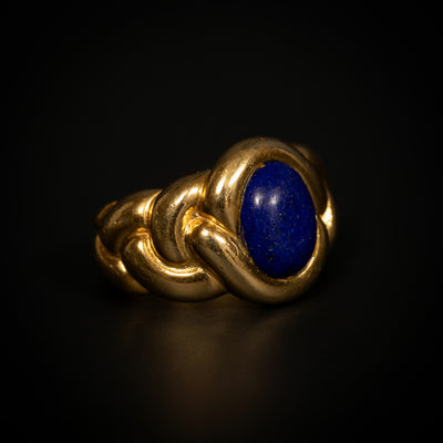 Vintage braided VCA ring with lapis lazuli - #4