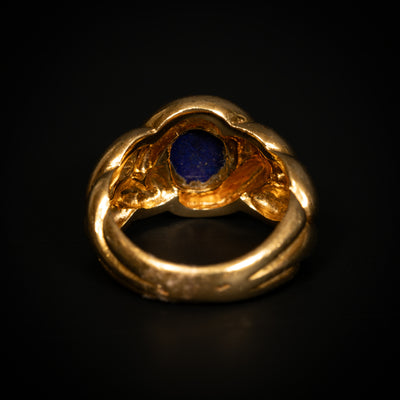 Vintage braided VCA ring with lapis lazuli - #2