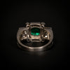 Platinum ring with sugarloaf emerald and diamonds - #3