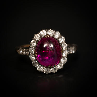 Antique ring with ruby and diamonds - #2