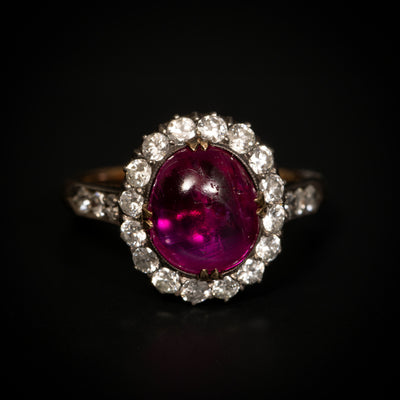 Antique ring with ruby and diamonds - #5