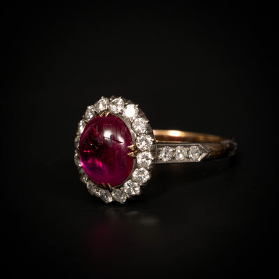 Antique ring with ruby and diamonds - #4