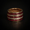 Gouden eternity ring met robijn en diamant