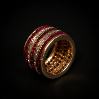 Gold eternity ring with rubies and diamonds - #2