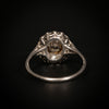 Platinum ring with brown and white diamond - #3