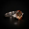 Platinum ring with topaz and diamond - #4