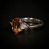 Platinum ring with topaz and diamond - #2