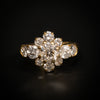 Gold ring with cluster of diamonds