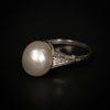 Antique ring with natural pearl and diamonds