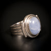 White gold ring with star sapphire