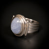 White gold ring with star sapphire