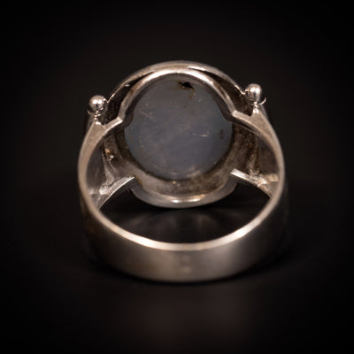 White gold ring with star sapphire - #3