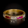 Diamond and ruby half eternity ring