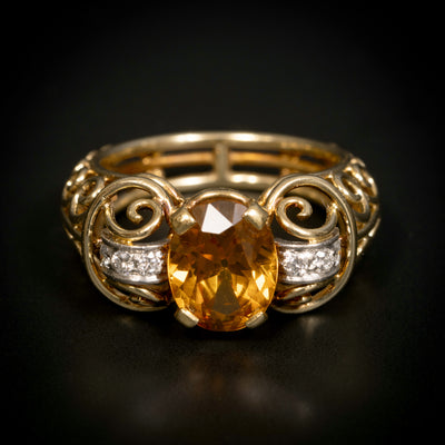 Vintage ring with natural zircon - #1