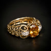 Vintage ring met zirkoon