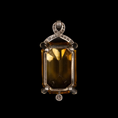 Art Deco pendant with citrine, onyx and diamonds - #3