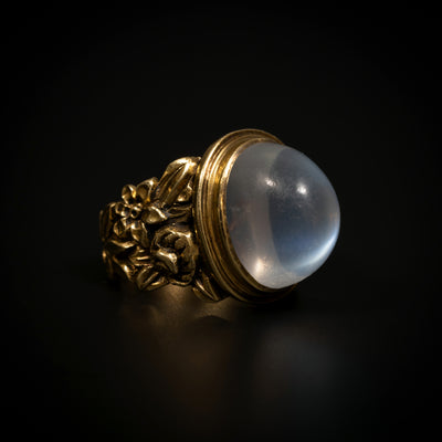 Antique ring with cabochon moonstone - #2