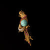 Retro bird brooch with turquoise, rubies and diamonds - #1