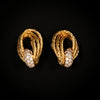 Vintage gold earrings with diamonds