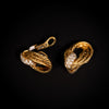 Vintage gold earrings with diamonds