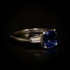 Platinum ring with sapphire and diamonds - #4