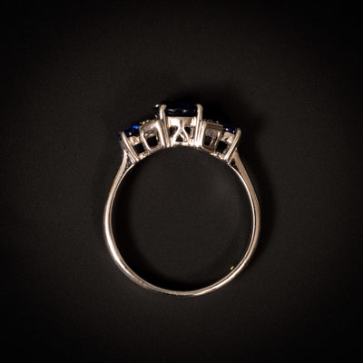 White gold ring with sapphires and diamonds - #4