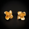 Flower shaped vintage gold earrings - #5