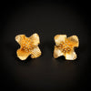 Flower shaped vintage gold earrings