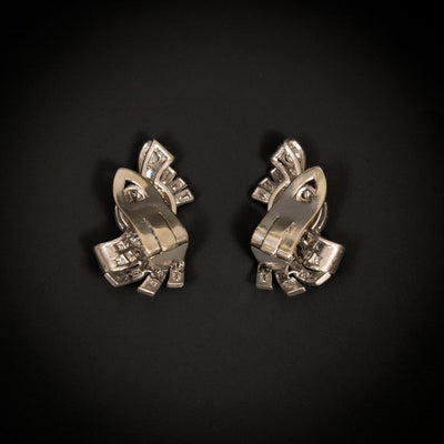 Platinum earrings with various diamonds - #3