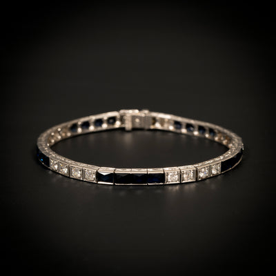 Art Deco bracelet with diamond and sapphire - #4