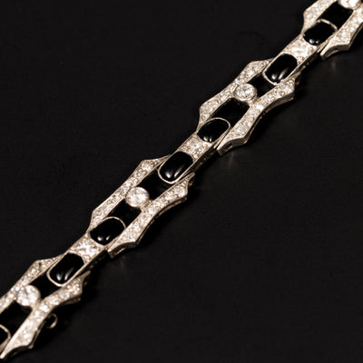 Art Deco bracelet with onyx and diamonds - #5