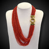 Coral necklace with gold clasp