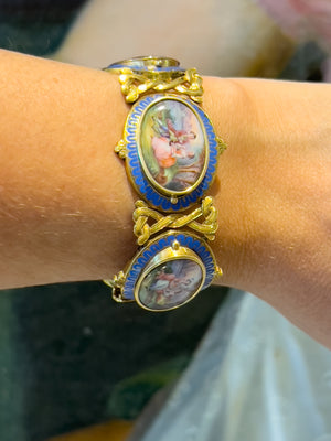 Antieke gouden armband met geschilderd email - #6