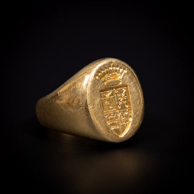 Antique gold signet ring - #2