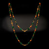 Long necklace with coral and chrysoprase