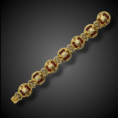 Gold bracelet with carnelian - #3