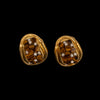 Vintage gold tiger eye and diamond earrings